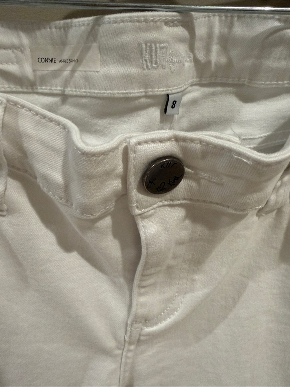 KUT  Connie White Ankle Skinny Jeans